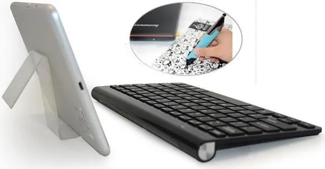 Alt view image 4 of 6 - KM-909 2.4GHz Smart Stylus Pen Wireless Optical Mouse + Wireless Keyboard Set (Black)