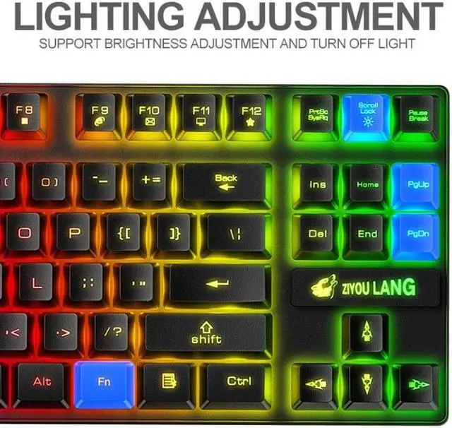 Alt view image 2 of 7 - ZIYOU LANG T87 Gaming Luminous Wireless Keyboard and Mouse Set T87 White (White)