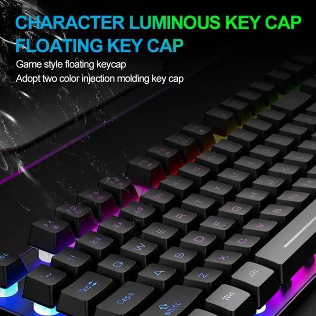 Alt view image 4 of 7 - ZIYOU LANG T87 Gaming Luminous Wireless Keyboard and Mouse Set T87 White (White)