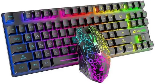 Alt view image 7 of 7 - ZIYOU LANG T87 Gaming Luminous Wireless Keyboard and Mouse Set T87 White (White)