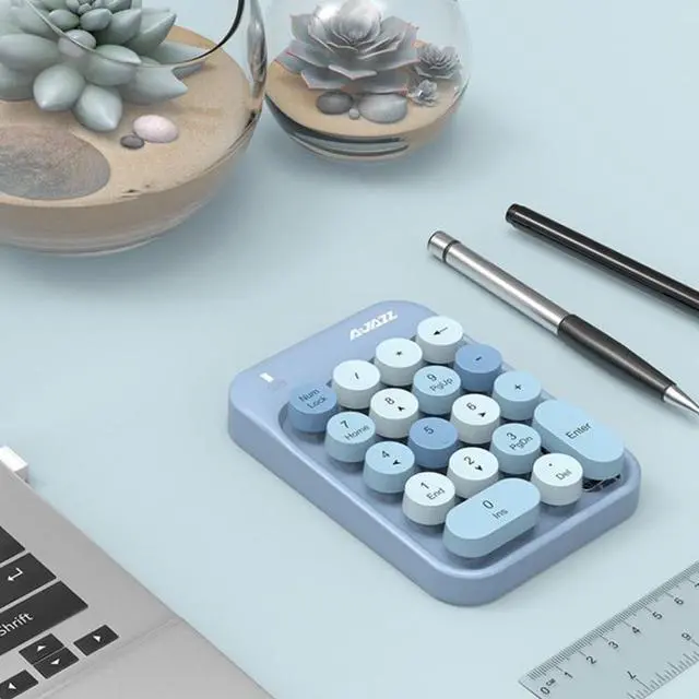 Alt view image 7 of 7 - Ajazz AK18 2.4G Mini Wireless Mixed Color Keys Numeric Keyboard (Pink)