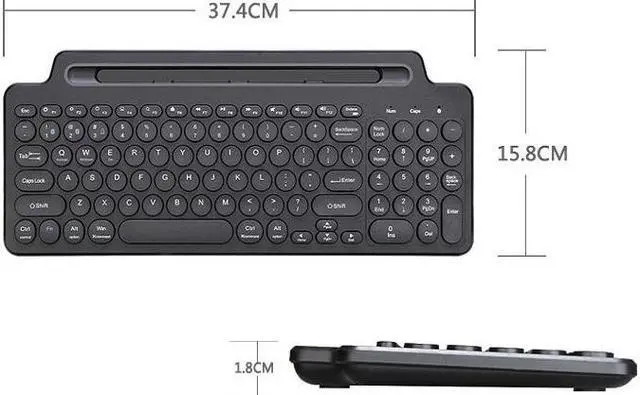 Alt view image 2 of 7 - 2.4G Bluetooth Wireless Keyboard With Card Slot Bracket No Touchpad, Size:No Touchpad