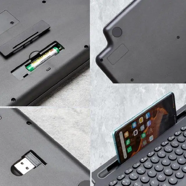 Alt view image 3 of 7 - 2.4G Bluetooth Wireless Keyboard With Card Slot Bracket No Touchpad, Size:No Touchpad