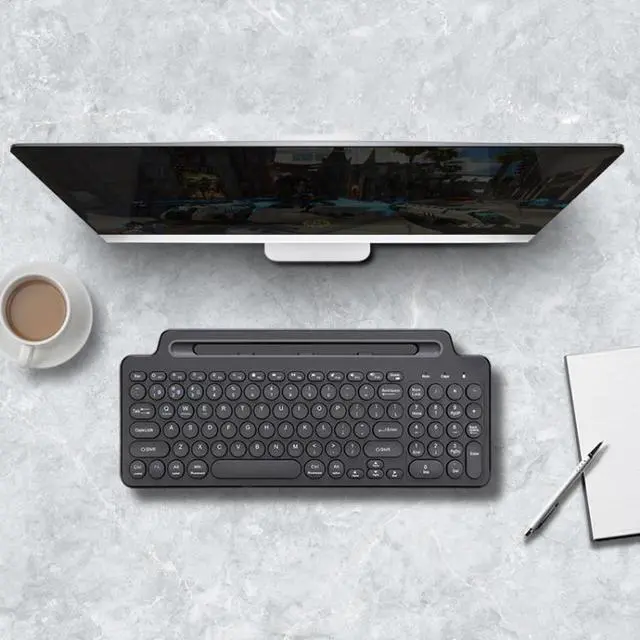 Alt view image 5 of 7 - 2.4G Bluetooth Wireless Keyboard With Card Slot Bracket No Touchpad, Size:No Touchpad