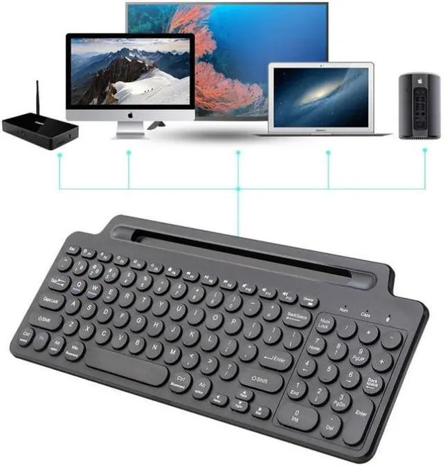 Alt view image 6 of 7 - 2.4G Bluetooth Wireless Keyboard With Card Slot Bracket No Touchpad, Size:No Touchpad