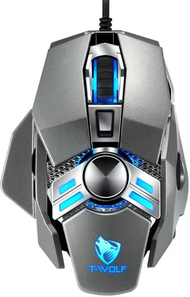 Main image of T-WOLF V10 USB Interface 7 Buttons 6400 DPI Gaming Wired Mouse Custom Macro Programming 4-Color Breathing Light Gaming Mouse, Cable Length: 1.5m(Gun Color)