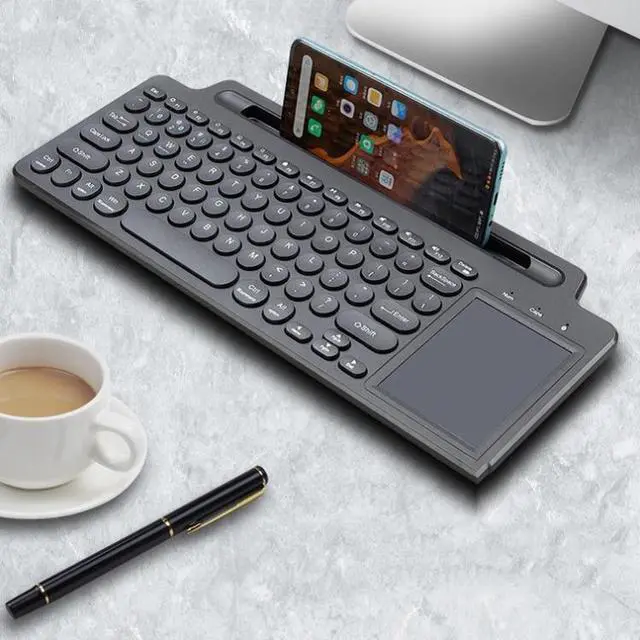 Main image of 2.4G Bluetooth Wireless Keyboard With Card Slot Bracket With Touchpad, Size:With Touchpad