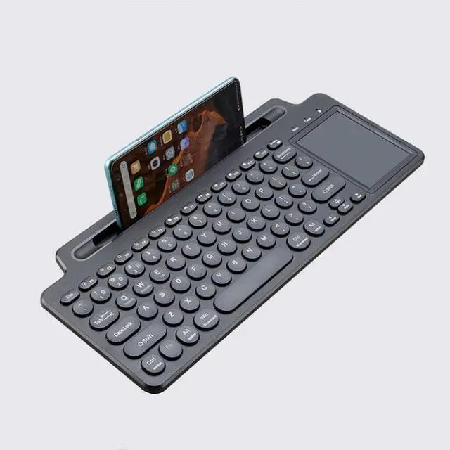 Alt view image 7 of 7 - 2.4G Bluetooth Wireless Keyboard With Card Slot Bracket With Touchpad, Size:With Touchpad