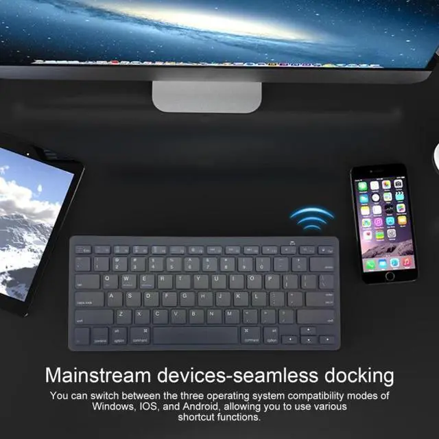 Alt view image 4 of 4 - K09 Ultrathin 78 Keys Bluetooth 3.0 Wireless Keyboard (White)
