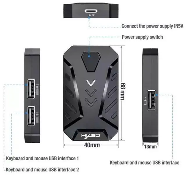 Alt view image 6 of 7 - HXSJ V100+J900+P8 One-handed Keyboard + Programming Gaming Mouse + Keyboard Mouse Converter Set V100+J900+P8