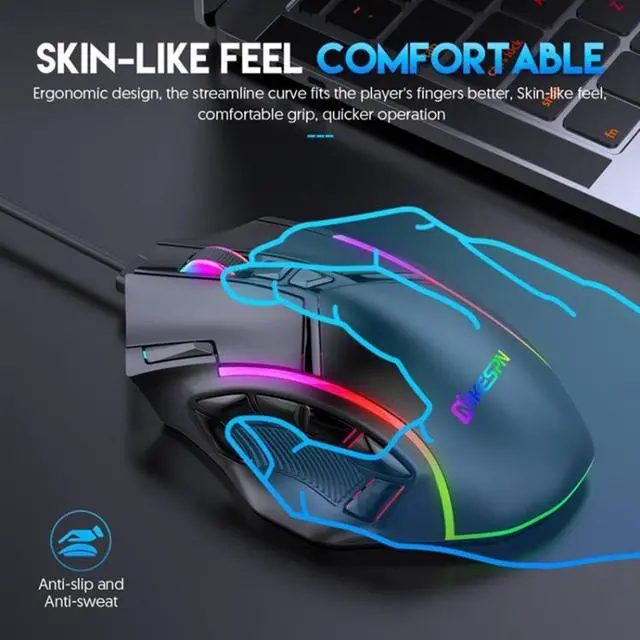 Alt view image 5 of 7 - MKESPN X15 Full Speed 12800DPI 12 Buttons Macro Definition RGB Wired Mouse
