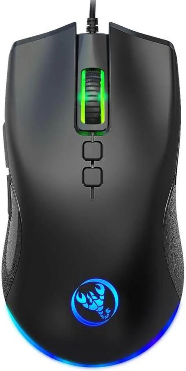 Alt view image 2 of 7 - HXSJ A883 7 Keys 6400DPI RGB Light Mechanical Gaming Wired Mouse