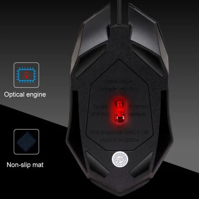Alt view image 4 of 7 - Chasing Leopard K2 USB LED Backlight 1600DPI Three-speed Adjustable Wired Optical Gaming Mouse, Length: 1.3m