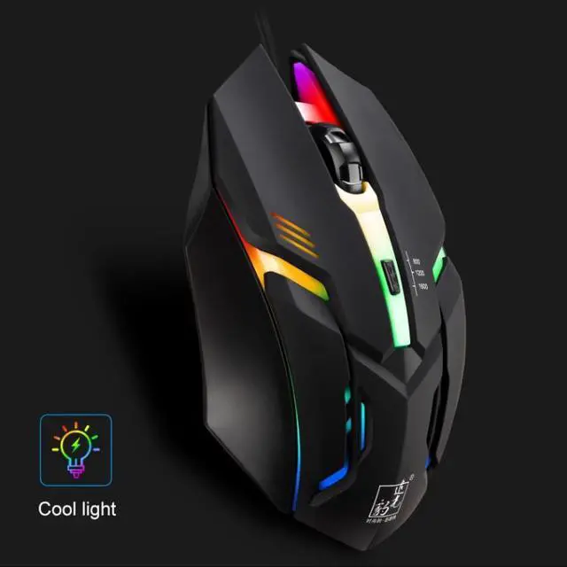 Alt view image 3 of 7 - Chasing Leopard K2 USB LED Backlight 1600DPI Three-speed Adjustable Wired Optical Gaming Mouse, Length: 1.3m