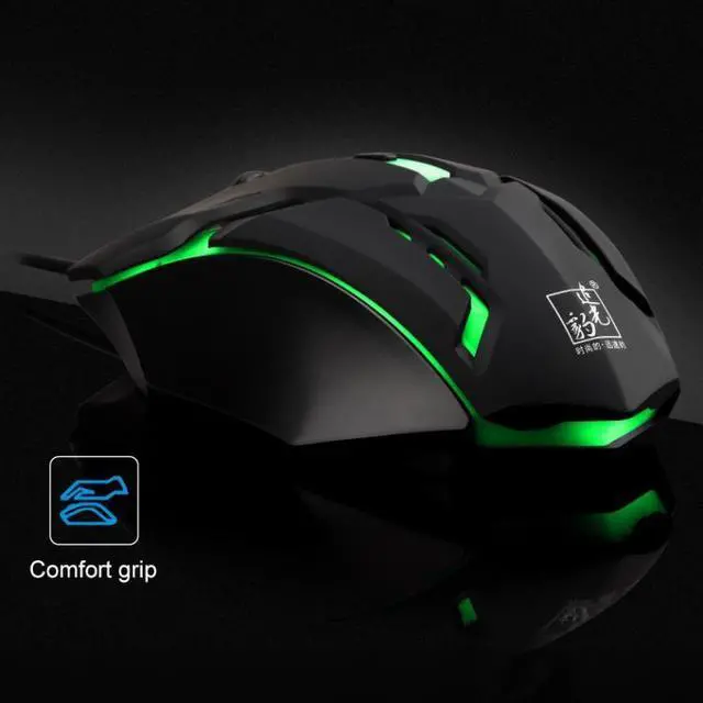 Alt view image 5 of 7 - Chasing Leopard K2 USB LED Backlight 1600DPI Three-speed Adjustable Wired Optical Gaming Mouse, Length: 1.3m