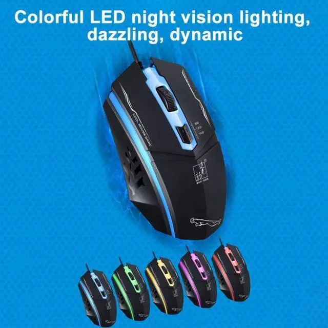Alt view image 5 of 7 - Chasing Leopard 199 USB 1600DPI Three-speed Adjustable LED Backlight Wired Optical Gaming Mouse, Length: 1.3m (Black)
