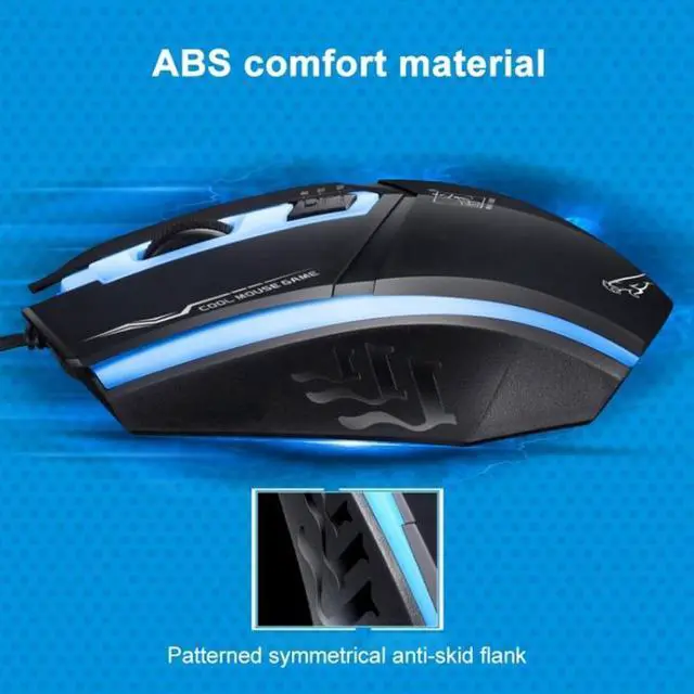 Alt view image 7 of 7 - Chasing Leopard 199 USB 1600DPI Three-speed Adjustable LED Backlight Wired Optical Gaming Mouse, Length: 1.3m (Black)