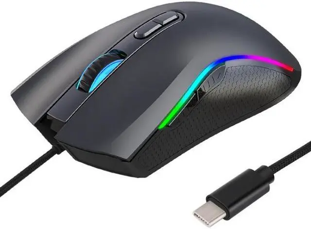 Main image of HXSJ A869 Type-C 7200dpi 6-modes Adjustable 7-keys RGB Light Wired Game Mouse