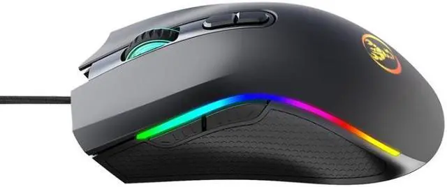Alt view image 3 of 7 - HXSJ A869 Type-C 7200dpi 6-modes Adjustable 7-keys RGB Light Wired Game Mouse