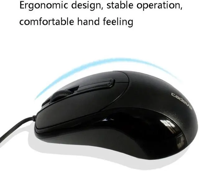 Alt view image 3 of 5 - 2 PCS Cadeva 006 3 Keys Wired Mouse Household Computer Mouse(USB Interface)