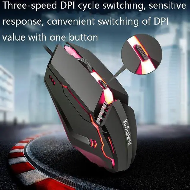 Alt view image 5 of 7 - 2 PCS K-Snake M11 4 Keys 1600DPI Luminous Game Wired Mouse Notebook Desktop USB Wired Mouse, Cable Length: 1.5m