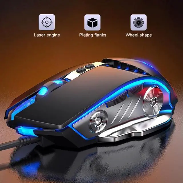 Alt view image 7 of 7 - GM20 3200DPI 4-modes Adjustable 7-keys RGB Light Wired Gaming Mouse (Black)