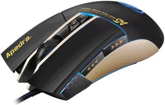 Alt view image 2 of 7 - Apedra iMICE A5 High Precision Gaming Mouse LED four color controlled breathing light USB 7 Buttons 3200 DPI Wired Optical Gaming Mouse for Computer PC Laptop(Black)