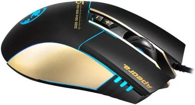 Alt view image 5 of 7 - Apedra iMICE A5 High Precision Gaming Mouse LED four color controlled breathing light USB 7 Buttons 3200 DPI Wired Optical Gaming Mouse for Computer PC Laptop(Black)