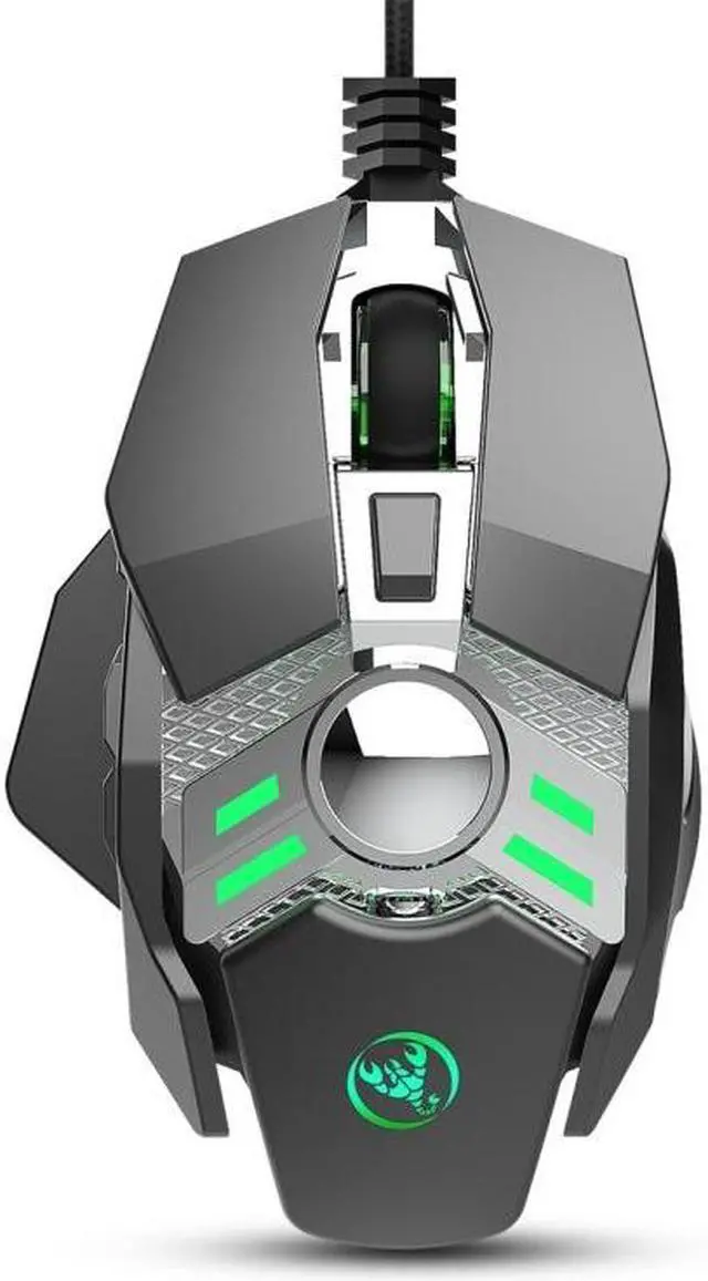 Main image of HXSJ J200 7 Keys Programmable Wired E-sports Mechanical Mouse with Light (Silver Grey)