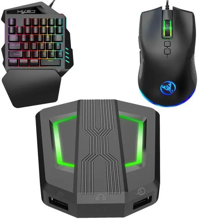 Main image of HXSJ P6+V100+A883 Keyboard Mouse Converter + One-handed Keyboard + Gaming Mouse Set P6+V100+A883
