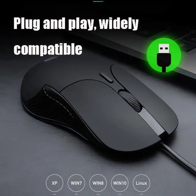 Alt view image 5 of 7 - Inphic PB1 Business Office Mute Gaming Wired Mouse, Cable Length: 1.5m, Colour: Classic Back Breathing Light Classic Back Breathing Light