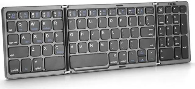 Main image of B089 Bluetooth Foldable Keyboard with Numeric(Silver), Size:B089(Silver) (Grey)