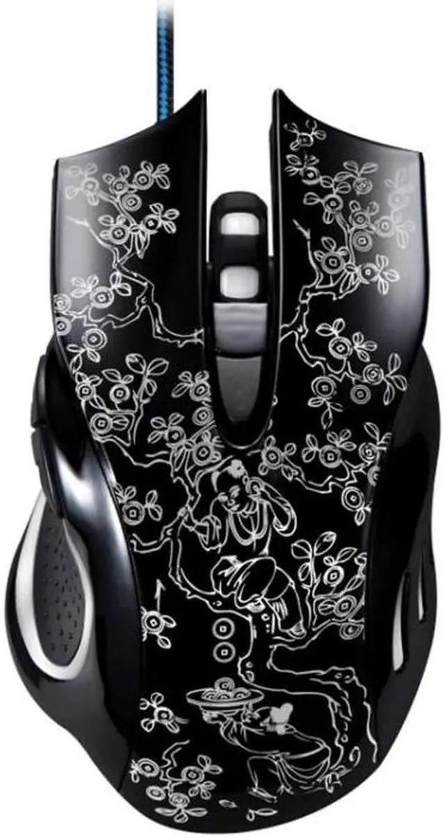 Main image of 169 USB 2400DPI Four-speed Adjustable LED Backlight Wired Optical E-sport Gaming Mouse with Counter Weight, Length: 1.45m(Black)