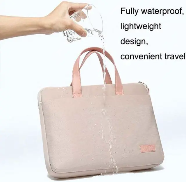 Alt view image 5 of 7 - For MacBook 13.3-14 Inches MAHOO 10188 Ultra-Thin Hand Computer Bag Messenger Laptop Bag, Color: Dark Blue+Black PU Power Bag Dark Blue+Black PU Power Bag