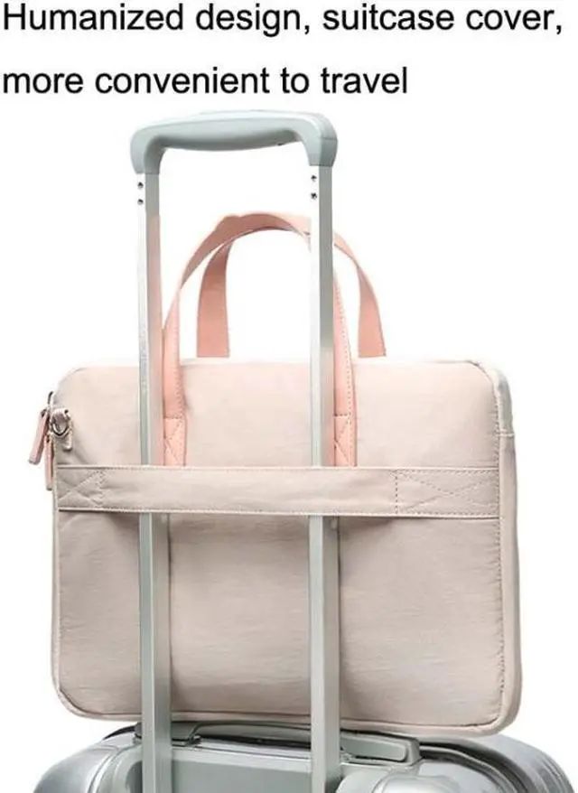 Alt view image 6 of 7 - For MacBook 13.3-14 Inches MAHOO 10188 Ultra-Thin Hand Computer Bag Messenger Laptop Bag, Color: Dark Blue+Black PU Power Bag Dark Blue+Black PU Power Bag