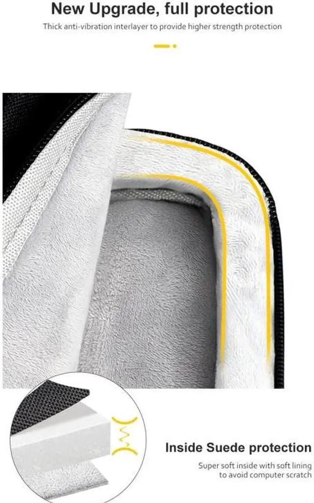 Alt view image 3 of 7 - ST11 Polyester Thickened Laptop Bag with Detachable Shoulder Strap, Size:15.6 inch 15.6 inch (with Strap) (Silver Gray)