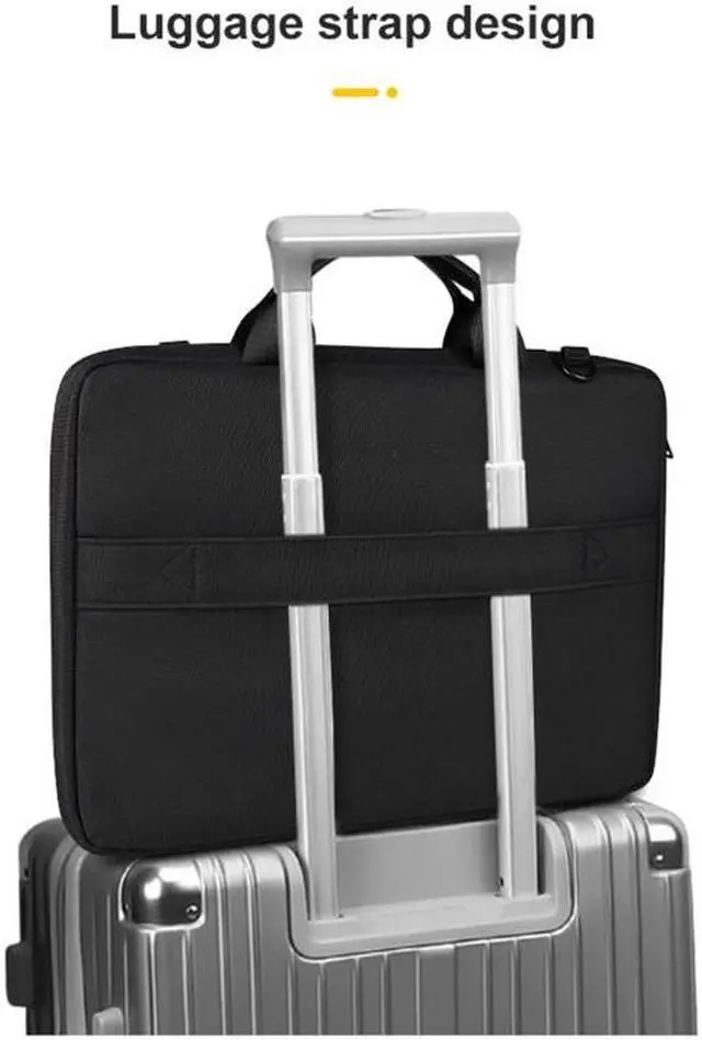 Alt view image 6 of 7 - ST11 Polyester Thickened Laptop Bag with Detachable Shoulder Strap, Size:15.6 inch 15.6 inch (with Strap) (Silver Gray)