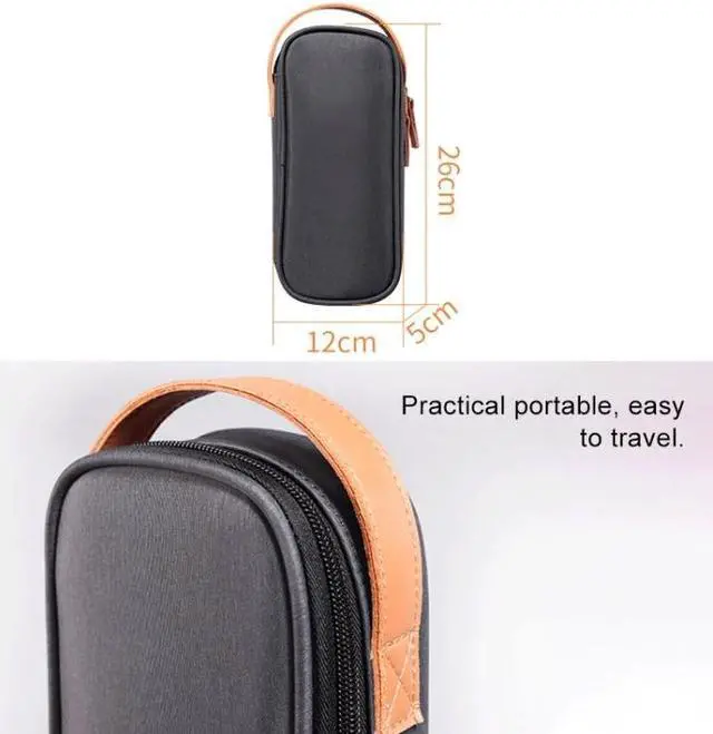 Alt view image 3 of 7 - Multi-function Headphone Charger Data Cable Storage Bag, Ultra Fiber Portable Power Pack, Size: M, 16.5x6x23.5cm (Blue) Black