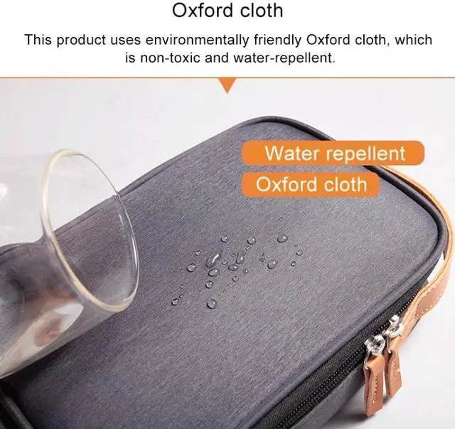 Alt view image 5 of 7 - Multi-function Headphone Charger Data Cable Storage Bag, Ultra Fiber Portable Power Pack, Size: M, 16.5x6x23.5cm (Blue) Black