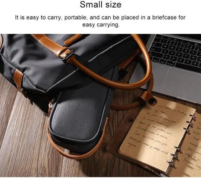 Alt view image 6 of 7 - Multi-function Headphone Charger Data Cable Storage Bag, Ultra Fiber Portable Power Pack, Size: M, 16.5x6x23.5cm (Blue) Black