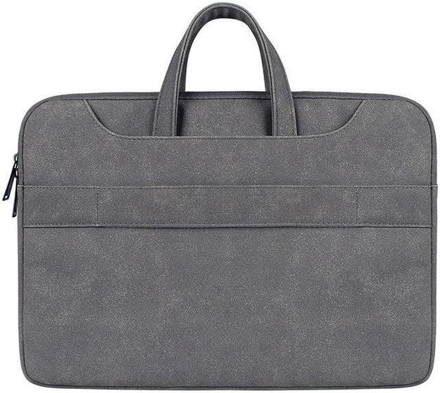 Alt view image 4 of 7 - ST06S Waterproof PU Leather Zipper Hidden Portable Strap One-shoulder Handbag for 13.3 inch Laptops, with Magic Stick & Suitcase Belt (Light Grey)