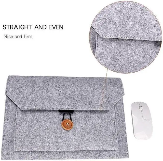 Alt view image 7 of 7 - ND06 Multi-purpose Felt Button Laptop Inner Bag for 12.5 inch Laptop (Black)