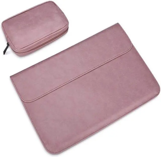 Alt view image 2 of 7 - PU01S PU Leather Horizontal Invisible Magnetic Buckle Laptop Inner Bag for 15.4 inch laptops, with Small Bag (Grey)