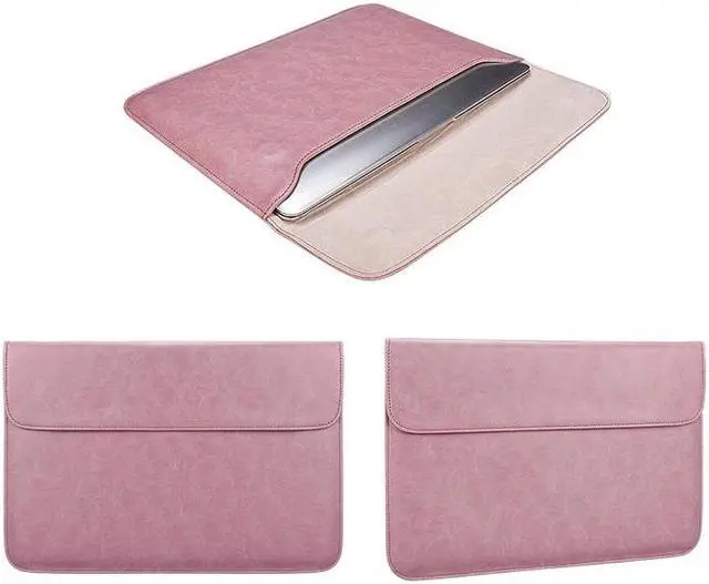 Alt view image 3 of 7 - PU01S PU Leather Horizontal Invisible Magnetic Buckle Laptop Inner Bag for 15.4 inch laptops, with Small Bag (Grey)
