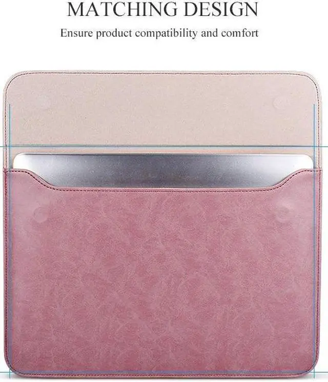 Alt view image 5 of 7 - PU01S PU Leather Horizontal Invisible Magnetic Buckle Laptop Inner Bag for 15.4 inch laptops, with Small Bag (Grey)