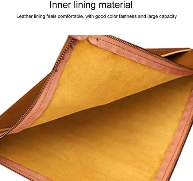 Alt view image 4 of 7 - Universal Genuine Leather Business Zipper Laptop Tablet Bag For 12 inch and Below (Coffee)