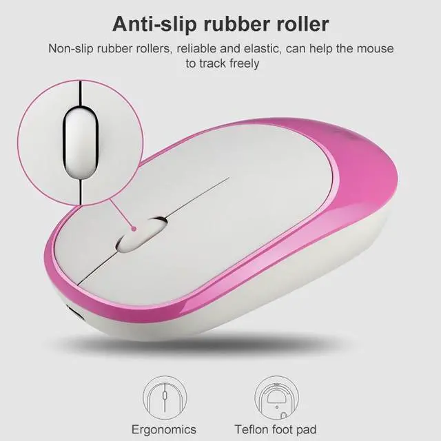 Alt view image 6 of 7 - ZGB 360 2.4G Computer Laptop Wireless Chargeable Mini Mouse 1000dpi(White)