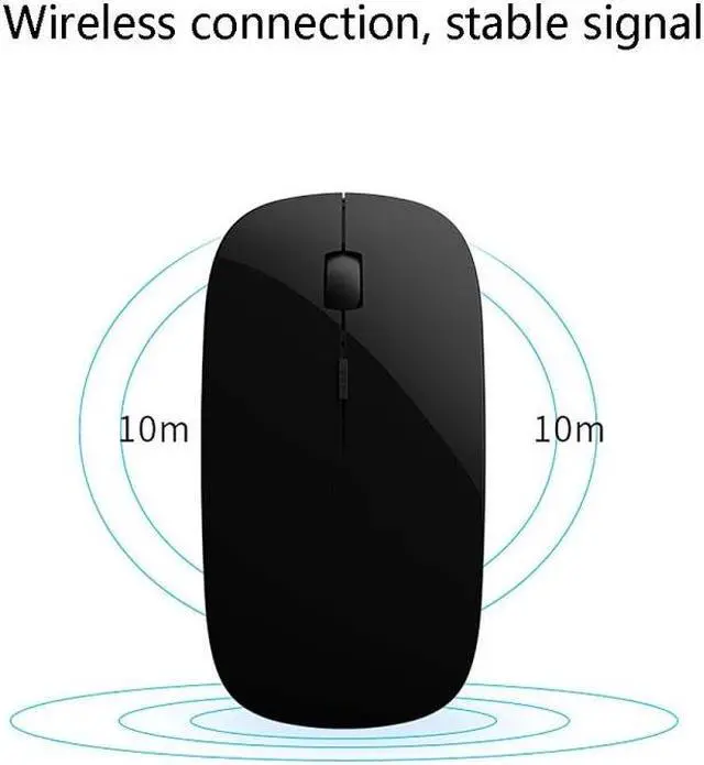 Alt view image 3 of 6 - MF-822 2.4G Wireless Mouse 4 Keys Mute Office Ultra-Thin Mouse (Black)