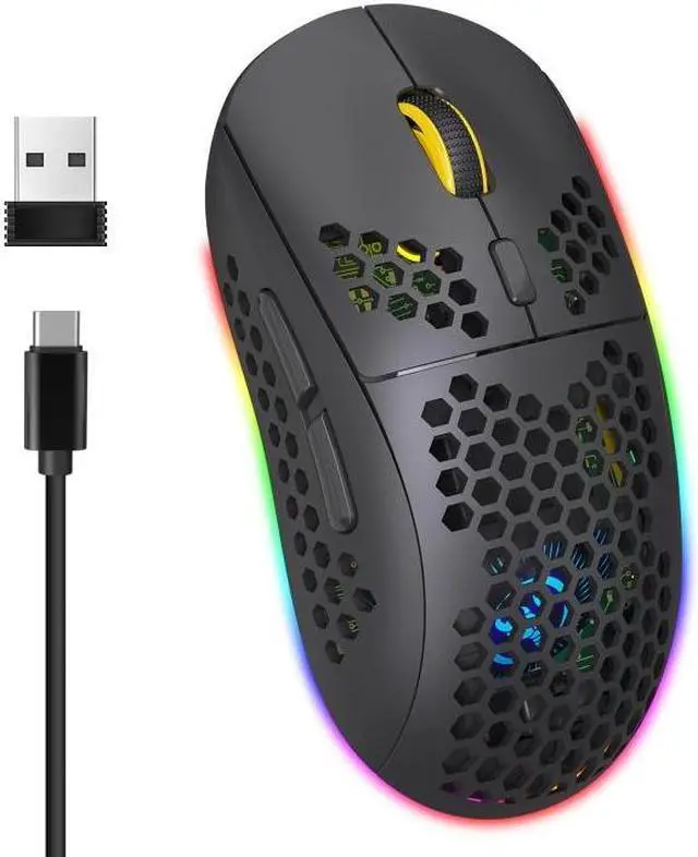 Alt view image 2 of 7 - HXSJ T90 RGB Light Three-mode Wireless Gaming Mouse