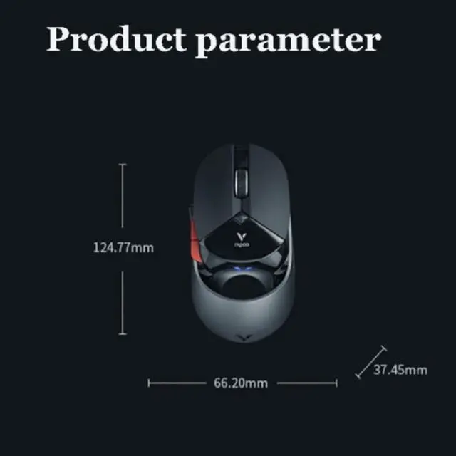 Alt view image 7 of 7 - Rapoo VT960 1600 DPI 7 Keys Dual Mode Macro Programmable Symphony RGB Backlit Wireless Gaming Mouse (Black)